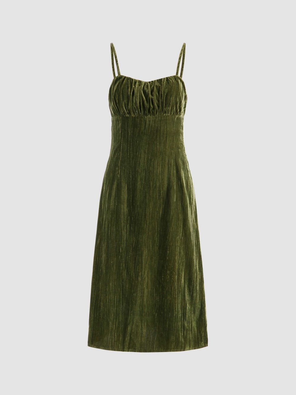Cider Olive Green Velvet Slip Midi Dress Size XS